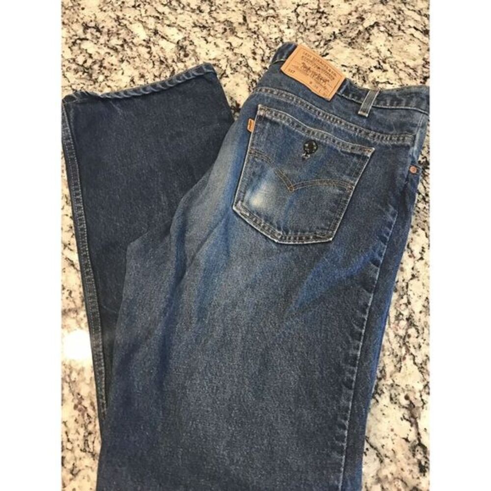 Vintage Levi's Orange Tab 517 0217 USA Made Jeans Tag 38x32 Stitching Error 1of1